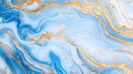 Wall Mural - Abstract Blue and Gold Marble Texture Background