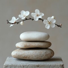 Wall Mural - Zen Stones and Blossom