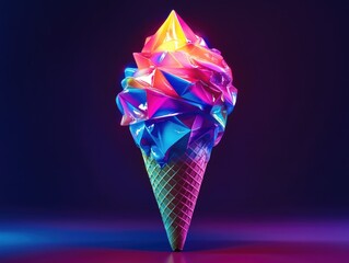 Wall Mural - Colorful Ice Cream Cone