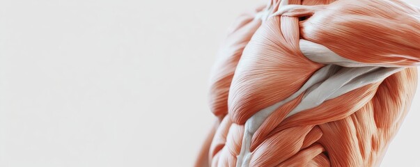 Detailed close-up of human muscles illustrating anatomy and biological structure, perfect for educational and medical purposes.