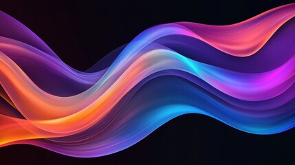 Wall Mural - Abstract Colorful Wavy Lines  Gradient Background  Dynamic Design  Futuristic Art