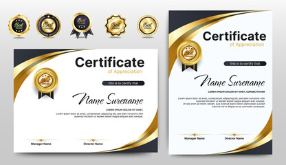 Wall Mural - achievement certificates template design for award, business, and education needs. vector