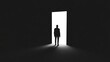 © neiros - An illustration of a man in a dark room lit by bright light.
