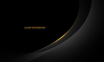 abstract black gold line dynamic luxury curve smooth design modern premium elegant background vector