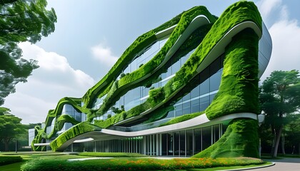 Sustainable Architectural Marvel Featuring Living Walls and Innovative Green Design Elements