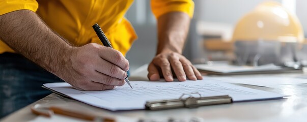 A person sketches designs on paper, showcasing creativity and engineering skills in a modern workspace.