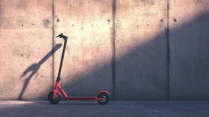 Wall Mural - An electric scooter cruising down the road, with its sleek and modern design standing out against the smooth asphalt.