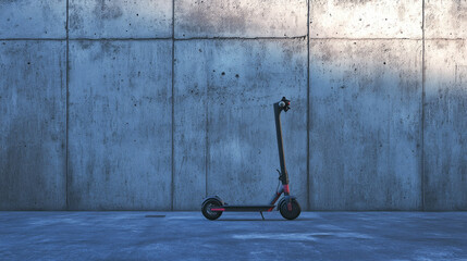 Wall Mural - An electric scooter cruising down the road, with its sleek and modern design standing out against the smooth asphalt.