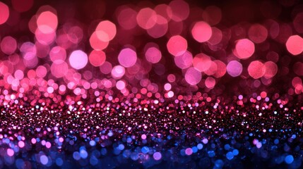 Poster - Pink and blue glitter bokeh