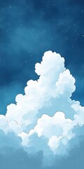 A serene sky filled with fluffy white clouds against a deep blue background, perfect for creating a peaceful atmosphere.