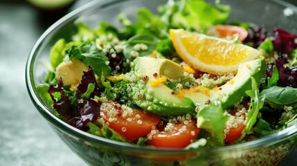 Wall Mural - Delicious Healthy Salad with Fresh Ingredients