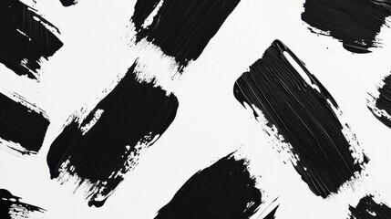 Wall Mural - Abstract Black and White Paint Brush Strokes Background Texture