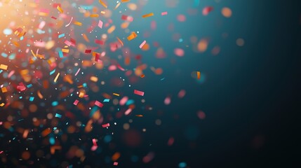 Canvas Print - Colorful confetti falling