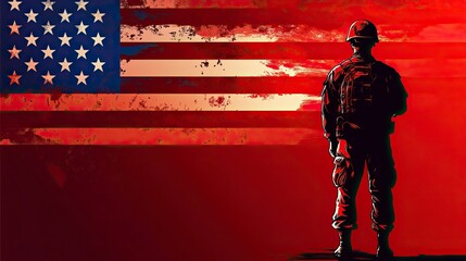 Wall Mural - Happy Veterans Day United States of America background vector illustration .generative ai