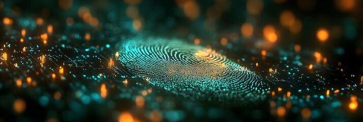 Wall Mural - Digital Fingerprint Abstract Background Security Technology