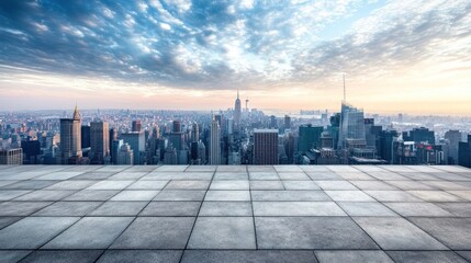 Sticker - Concrete roof top cityscape sky architecture.