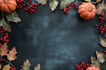 Wall Mural - thanksgiving background decoration dry leaves