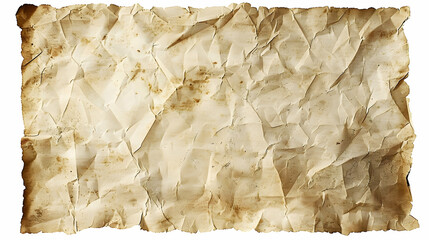 Aged and Wrinkled Paper Texture with Brown Stains,  an Old Paper Background for Vintage Designs and Projects