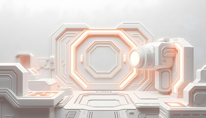 Wall Mural - Futuristic Technology isolated with white highlights, png