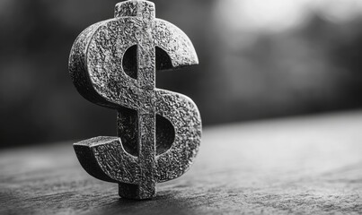 Wall Mural - money sign, black and white theme, minimum details.