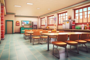 Poster - Architecture restaurant cafeteria furniture.  Image by rawpixel.