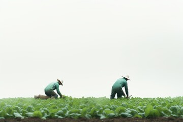 Wall Mural - Vegetable field plant plantation.