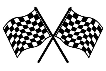 Wall Mural - two crossed checkered Flag NASCAR Racing flag sports finish line flag svg vector cutfile for cricut ,silhouette 