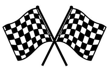 Wall Mural - two crossed checkered Flag NASCAR Racing flag sports finish line flag svg vector cutfile for cricut ,silhouette 