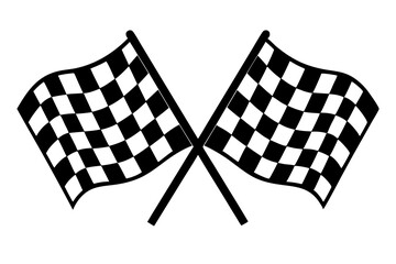 Wall Mural - two crossed checkered Flag NASCAR Racing flag sports finish line flag svg vector cutfile for cricut ,silhouette 