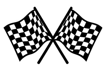 Wall Mural - two crossed checkered Flag NASCAR Racing flag sports finish line flag svg vector cutfile for cricut ,silhouette 