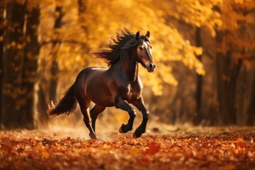 Canvas Print - Autumn horse animal mammal.