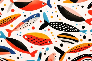 Wall Mural - Fishes backgrounds pattern animal.