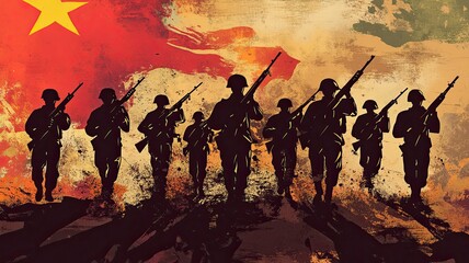 Wall Mural - Vietnam War Veterans Day background vector illustration .generative ai