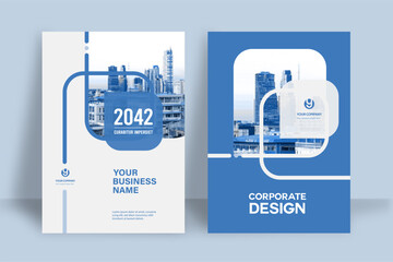 Wall Mural - city background business book cover design template