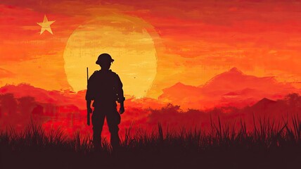 Vietnam War Veterans Day background vector illustration .generative ai