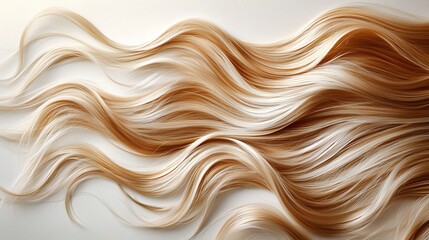 Wall Mural - Flowing strands of hair in a soft, wavy arrangement.