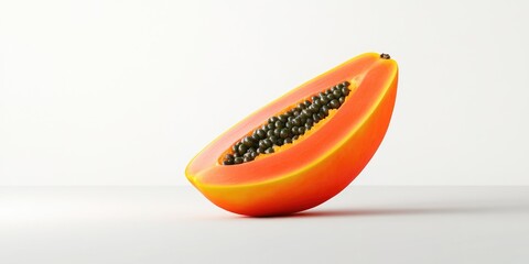 Papaya half on white