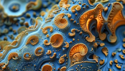 Wall Mural - Intricate Patterns of Nature Unveiled Through Microscopic Dance of Diatoms