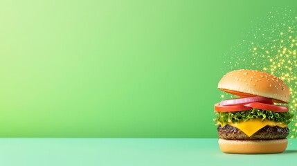 Robotic arms assembling gourmet burgers, AI-driven customization for fast food innovation