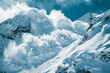 © Duckai - Avalanche falling in a ski resort area endangering skiers and mountaineers while showing the risks of natural disasters in mountains