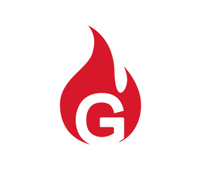 Wall Mural - Creative letter g and fire logo vector icon symbol illustration