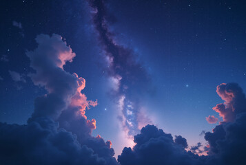 Breathtaking Nighttime Sky: Starry Backdrop for Websites, Ads, and Apps - Inspiring Celestial Scene for Design