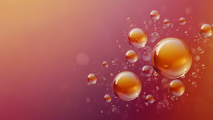 Abstract illustration of floating bubbles against a deep orange and pink backdrop