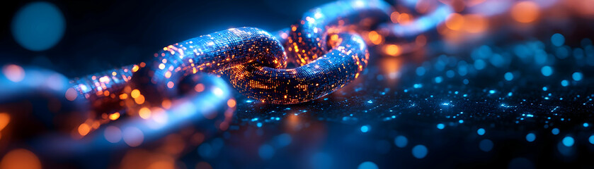 Abstract Illustration of Blockchain Technology Security Data