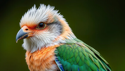 Wall Mural - A bird is perched on a branch with a flower in its beak