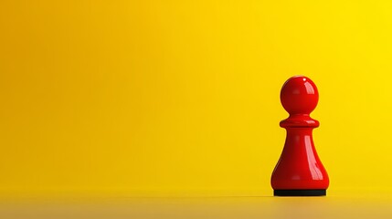 Wall Mural - A red pawn sits on a yellow board