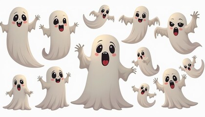 Wall Mural -  A lively gathering of friendly ghosts