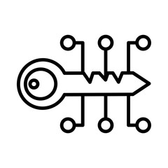 Wall Mural - Key decoder line icon