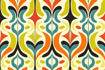 Wall Mural - 60s pattern background backgrounds art creativity.