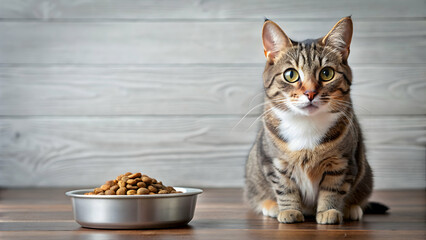 Cat with cat food in bowl, cat, pet, food, bowl, dish, meal, eating, hungry, domestic, feline, whiskers, feeding, happy